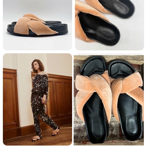 Chloé Nolan Crisscross Twisted Velvet Slides - Picture 8 of 15